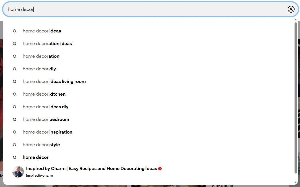 Pinterest search